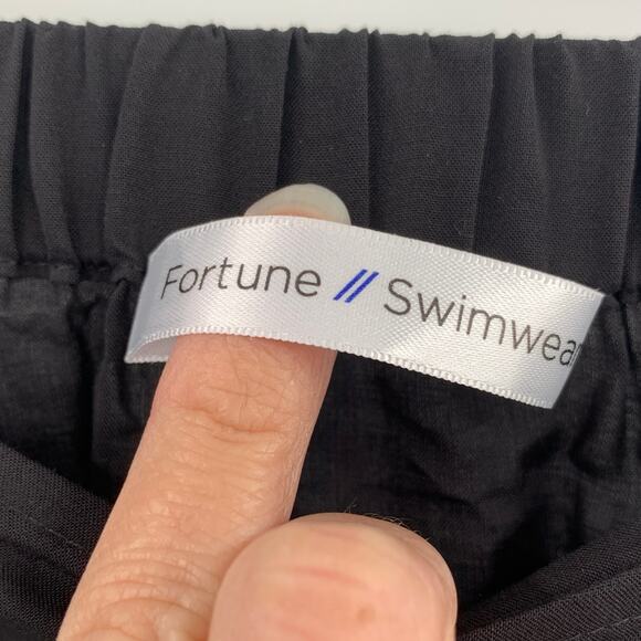 FORTUNE Swimwear Skirt Size S Black Side Wrap Midi Maxi Cover Up Casual - Picture 3 of 5